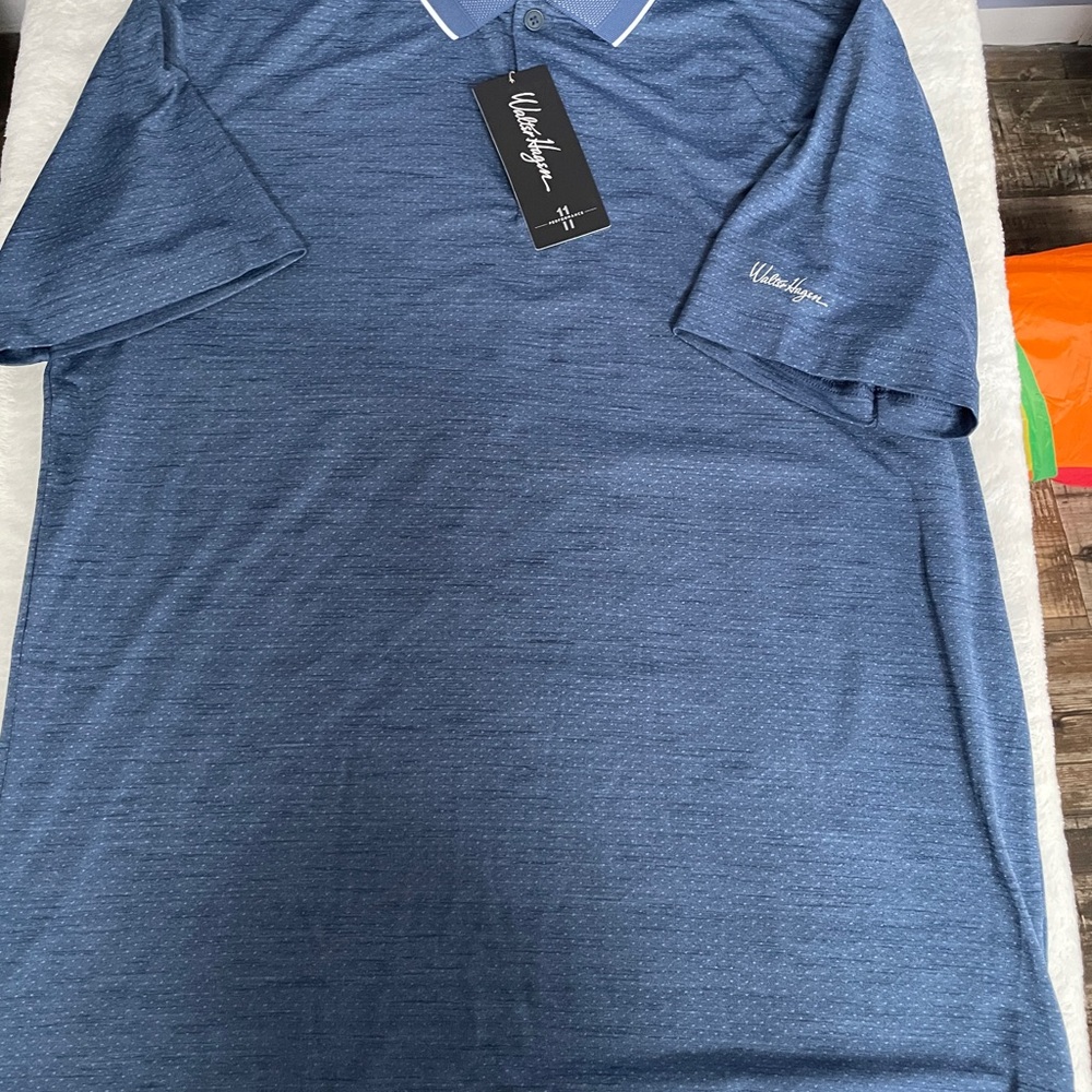 Walter Hagen Men's Blue Performance Polo - Picture 2 of 8